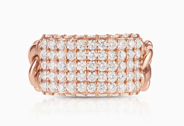 Carbon Hyde Rings Diamond ID Link Ring