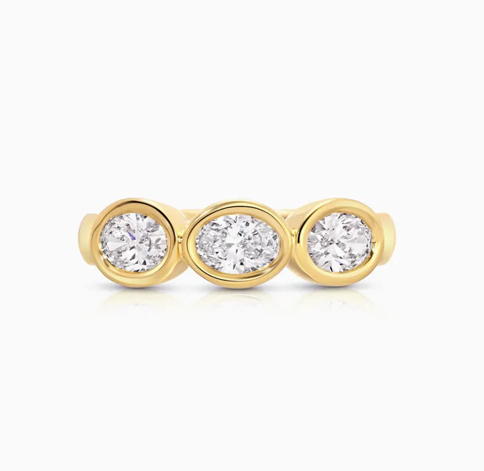 Carbon Hyde Rings Oval Trio Pinky Ring