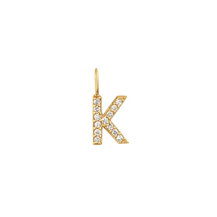 Charm Necklaces K Diamond Initial Charm AURELIE GI