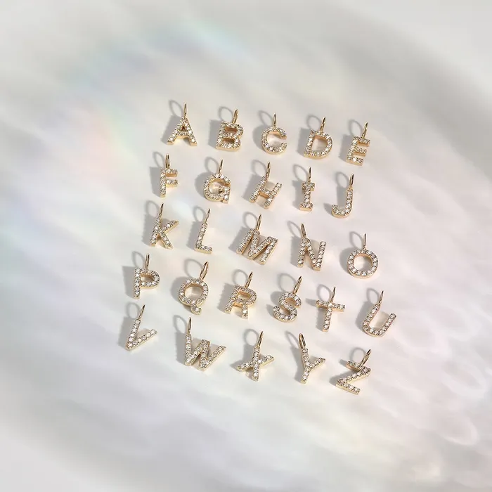 Charm Necklaces K Diamond Initial Charm AURELIE GI