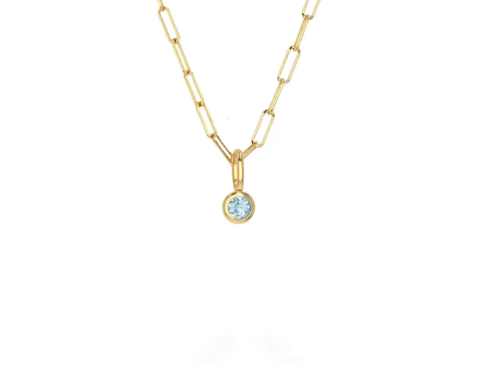 Charm Necklaces Mini Aquamarine Charm Rachel Reid Charm Necklaces Mini Aquamarine Charm Rachel Reid