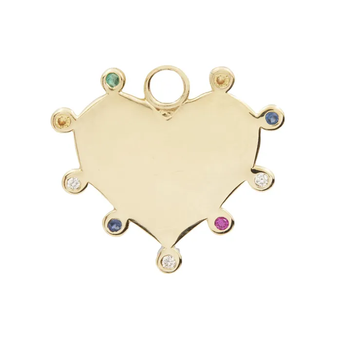 Charm Necklaces Scosha Rainbow Gems Heart Charm