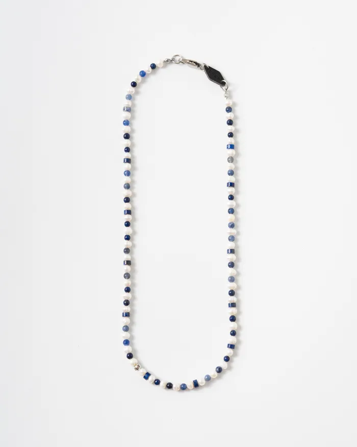CUN Necklaces Polli Petite Lapis Sodalite Beaded Pearl Necklace