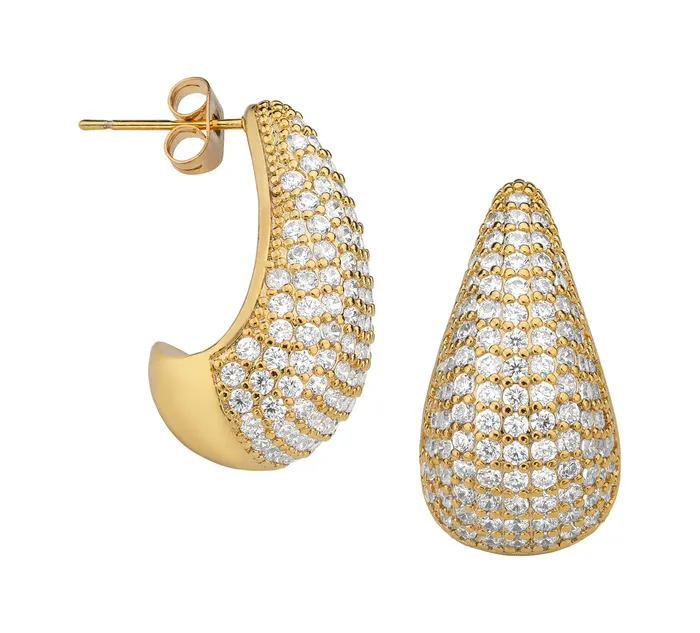 CZ Crystal Teardrop Pave Earrings Janis Savitt Earrings