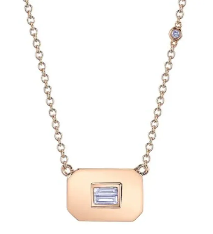 DIAMOND BAGUETTE NECKLACE Shay Necklaces