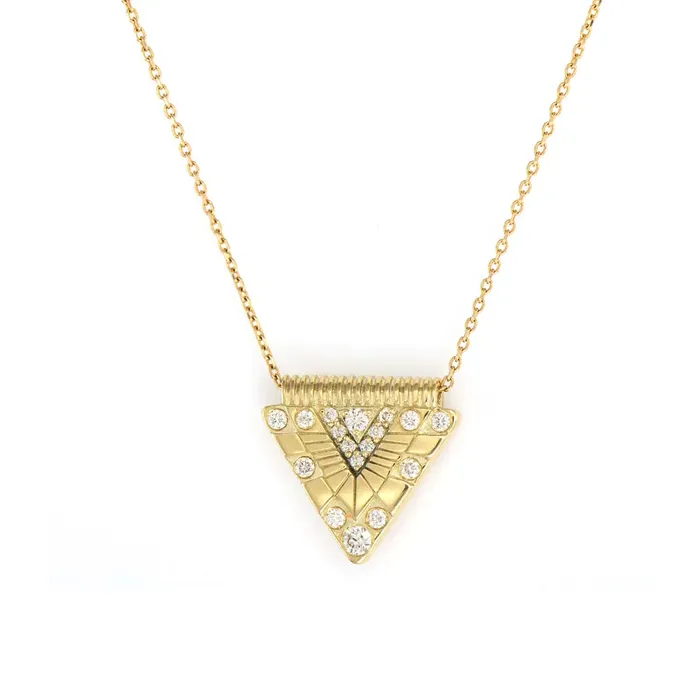 Double Sided Evil Eye Pyramid Necklace Three Stories Jewelry Necklaces