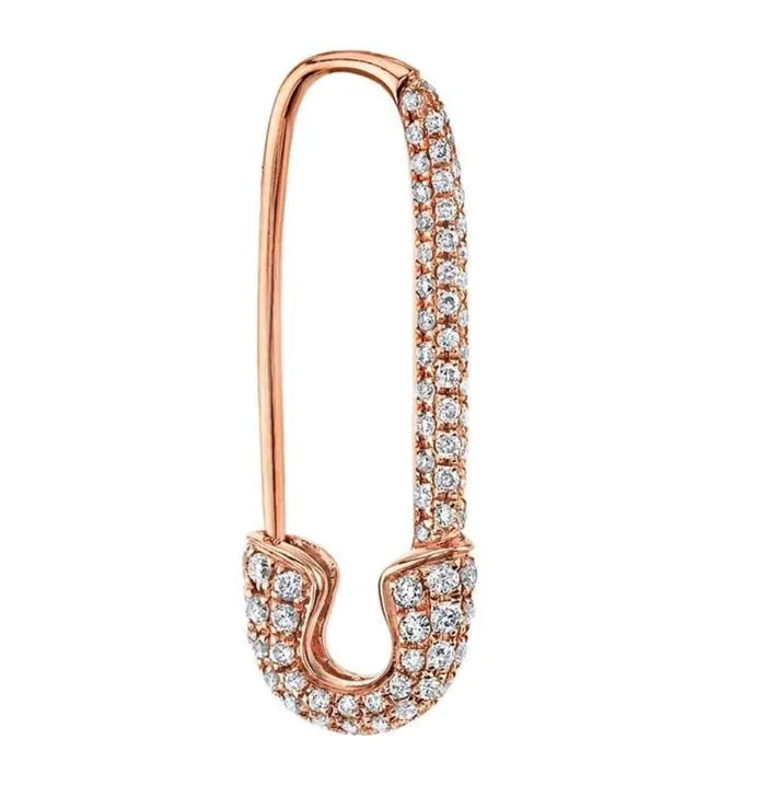 Earrings Anita Ko DIAMOND SAFETY PIN EARRING