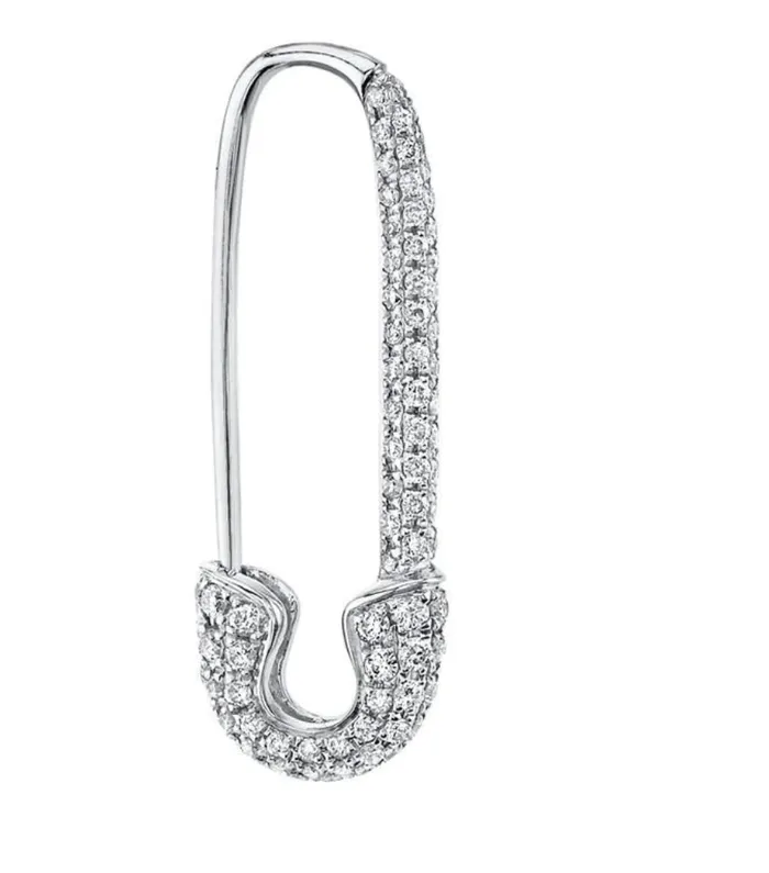 Earrings Anita Ko DIAMOND SAFETY PIN EARRING