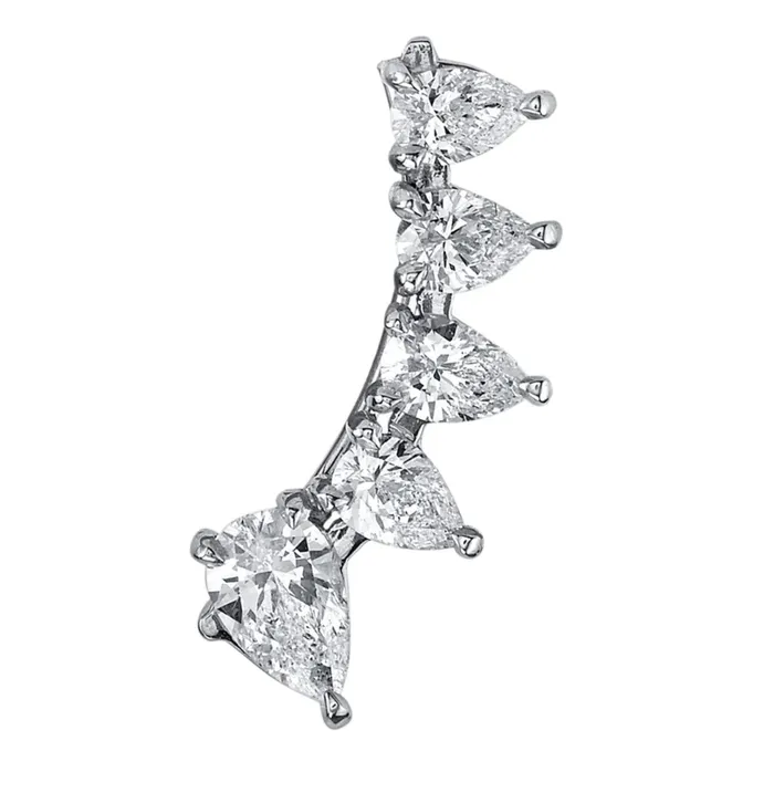 Earrings Anita Ko PEAR DIAMOND FLOATING EARRING
