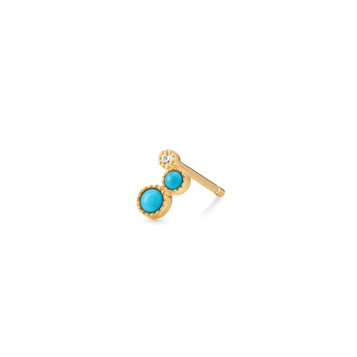 Earrings AURELIE GI AMIRA Turquoise White Sapphire Waterfall Single Earring