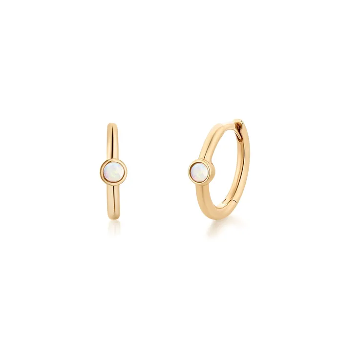 Earrings AURELIE GI FORTUNA Opal Huggie Hoops