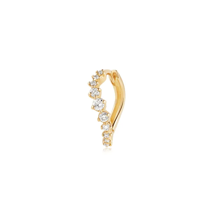 Earrings AURELIE GI PARIS Lab Grown Diamond Curved Huggie Hoop