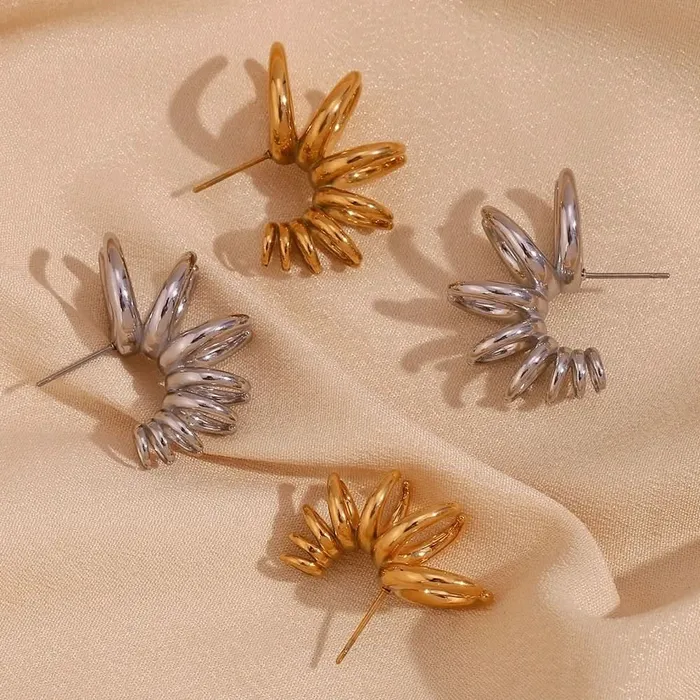 Earrings Dreamshow Baba Spiral Ridge Hoop Earrings