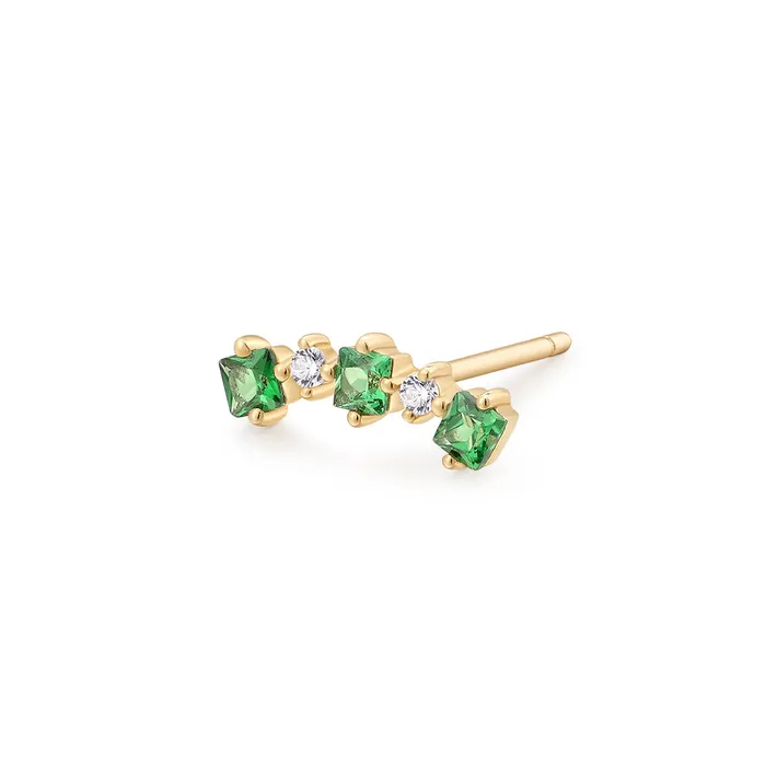 Earrings JAIDA Tsavorite and White Sapphire Climber Earring AURELIE GI