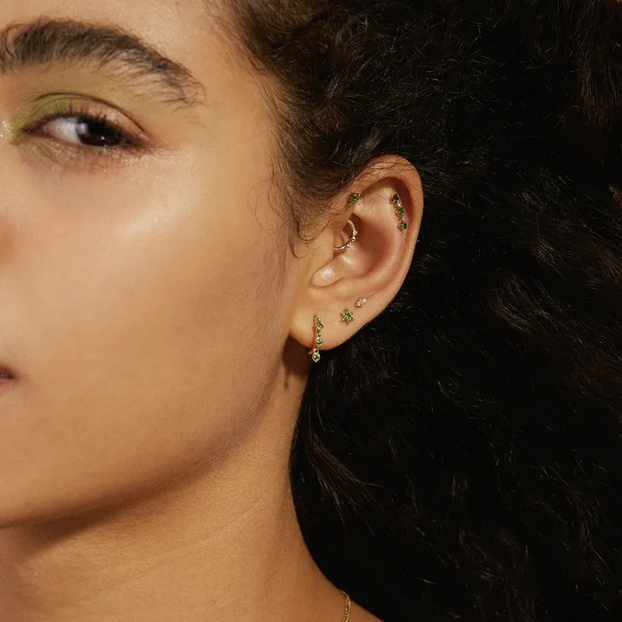 Earrings JAIDA Tsavorite and White Sapphire Climber Earring AURELIE GI
