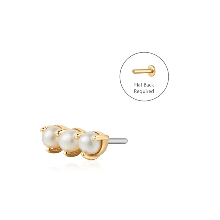 Earrings KYNSLEE Triple Pearl Threadless Flatback Earring AURELIE GI