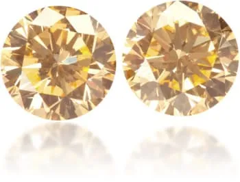 Earrings Langerman Diamonds Natural Orange Diamond Round 121 ct set