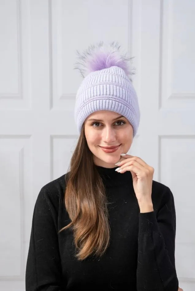 Earrings Lavender Stripe Pom Pom Hat Candlewick Gift Shop