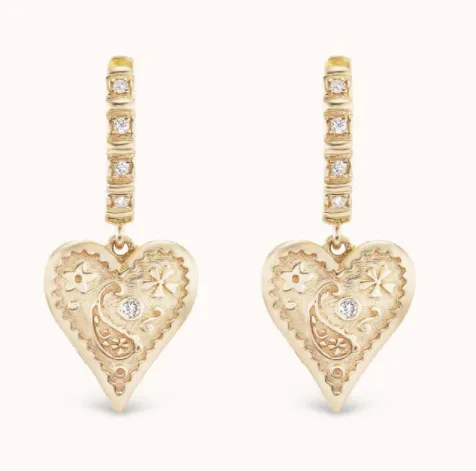 Earrings Marlo Laz MINI SOUTHWESTERN HEART EARRINGS