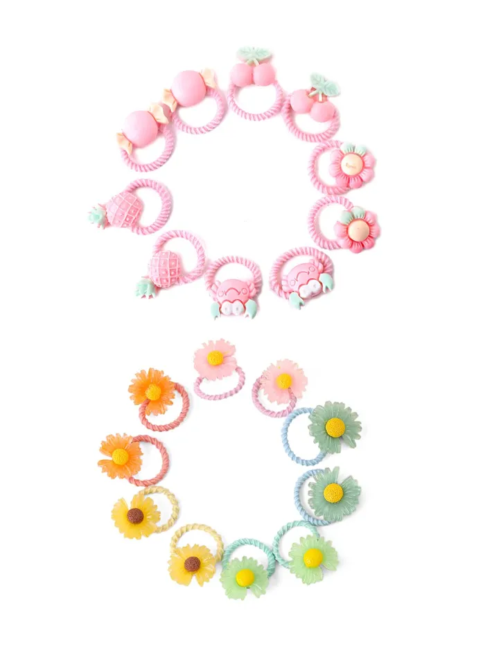 Earrings Melbees by Yellow Chimes Rubber Bands for Girls Kids Hair Accessories for Girls Hair Tie 20 Pcs Cute Characters Rubberbands for Kids Ponytail Holder For Baby Girls Toddlers Yellow Chimes