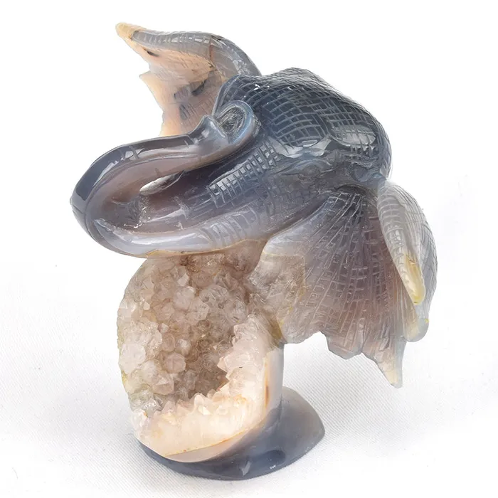 Earrings Metamorphidi Elegant Handcrafted Elephant Head Geode