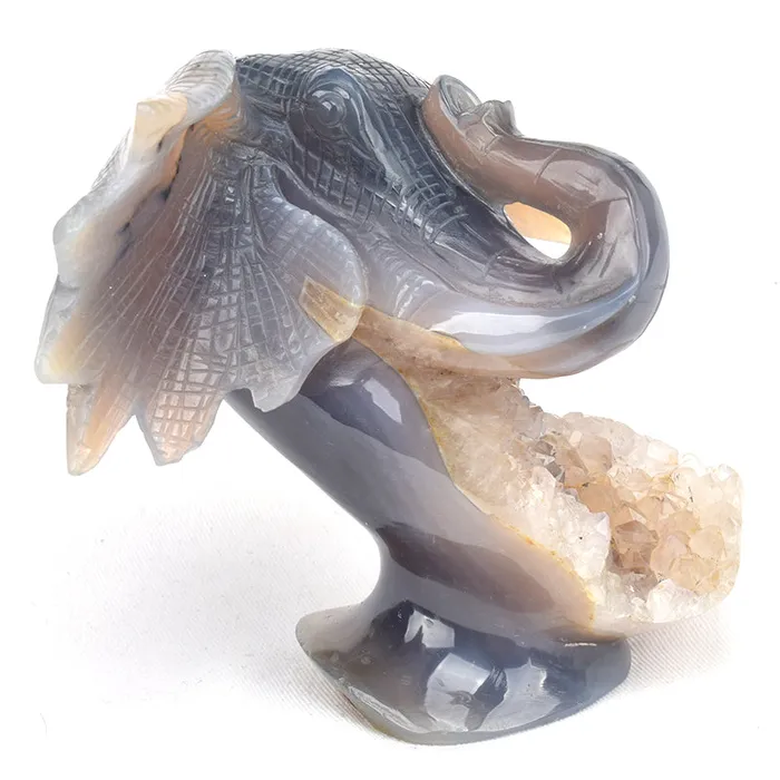 Earrings Metamorphidi Elegant Handcrafted Elephant Head Geode