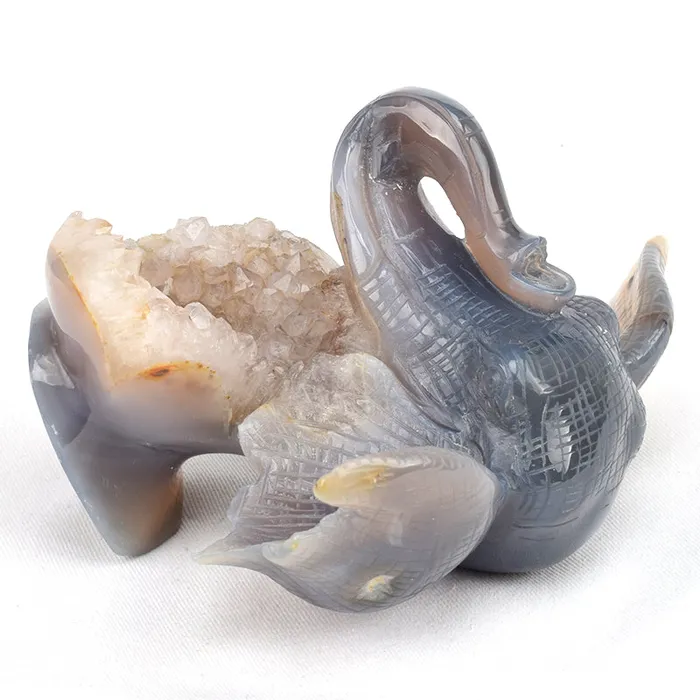 Earrings Metamorphidi Elegant Handcrafted Elephant Head Geode