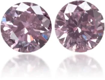 Earrings Natural Purple Diamond Round 015 ct set Langerman Diamonds