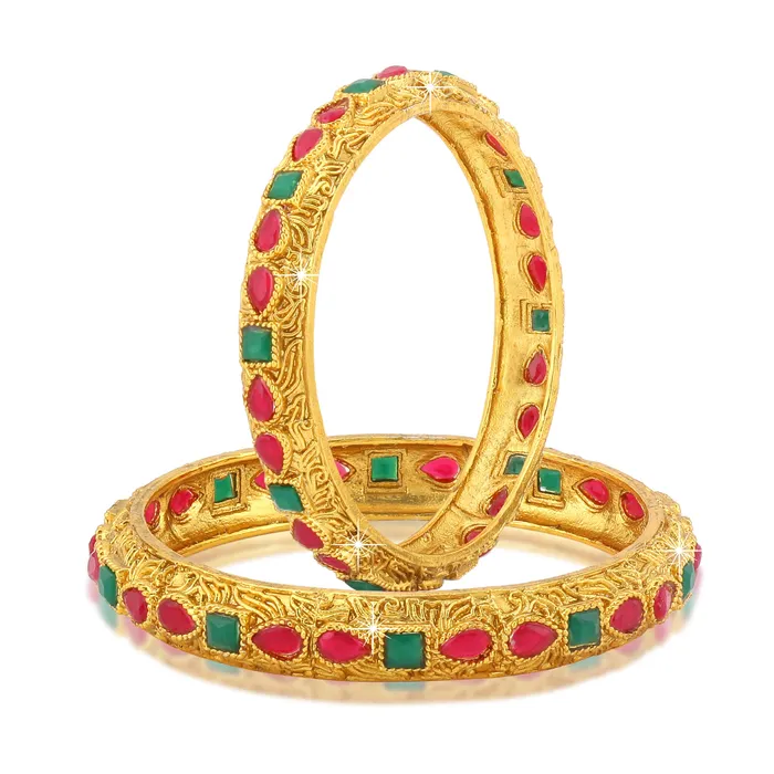 Earrings Yellow Chimes Classic Design Studded Stones 2 PCs Traditional Gold Plated Bracelet Bangles Set for Women and Girls 24 Yellow Chimes Earrings Yellow Chimes Classic Design Studded Stones 2 PCs Traditional Gold Plated Bracelet Bangles Set for Women and Girls 24 Yellow Chimes