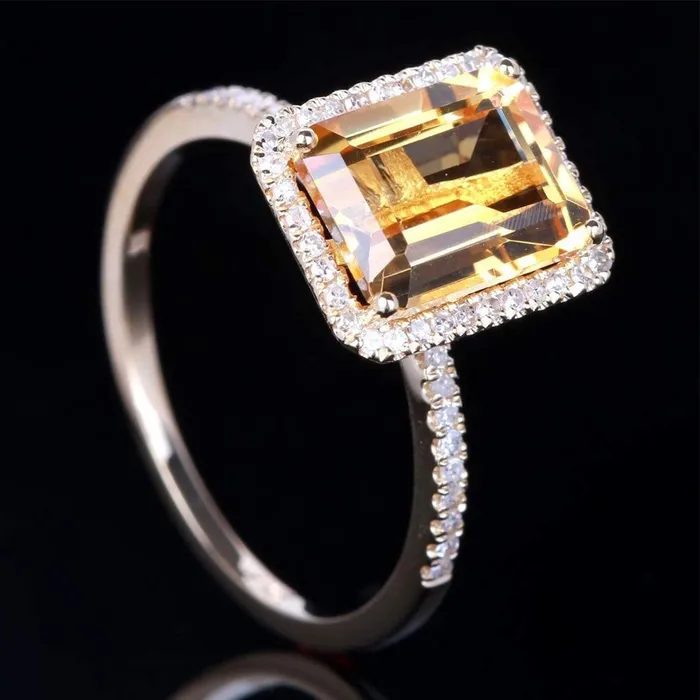 Earrings Yellow Chimes Crystal Rings For Women Topaz Stone Square Shaped Ring For Women Rhodium Plated Finger Ring for Girls Birthday Gift For Girls Women Anniversary Gift for Wife Yellow Chimes