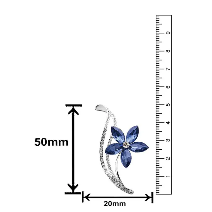 Earrings Yellow Chimes Elegant Latest Fashion Combo of 2 PCs Shawl Sweater Clip Blue Rose Gold Flower Crystal Brooch for Women and Girls Medium Yellow Chimes