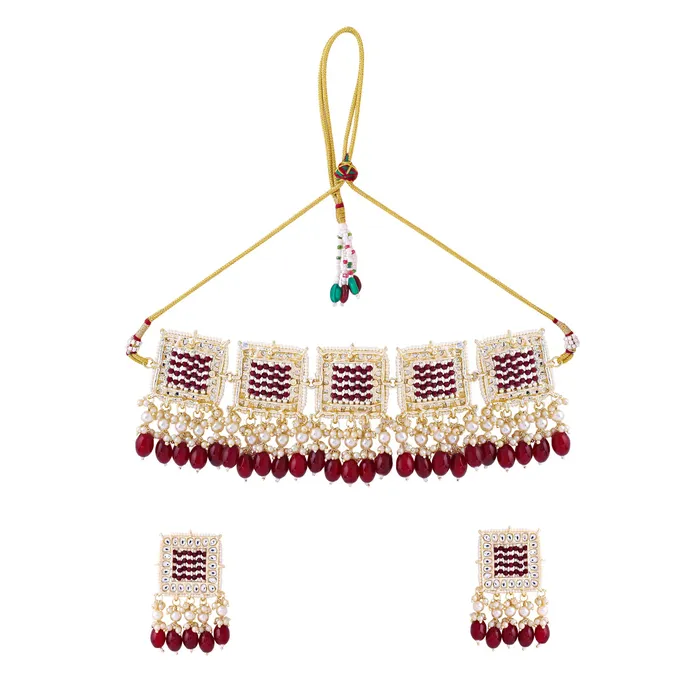 Earrings Yellow Chimes Jewellery Set for Women and Girls Kundan Necklace Set Gold Plated Maroon Beads Drop Kundan Choker Necklace Set Birthday Gift for girls and women Anniversary Gift for Wife Yellow Chimes Earrings Yellow Chimes Jewellery Set for Women and Girls Kundan Necklace Set Gold Plated Maroon Beads Drop Kundan Choker Necklace Set Birthday Gift for girls and women Anniversary Gift for Wife Yellow Chimes