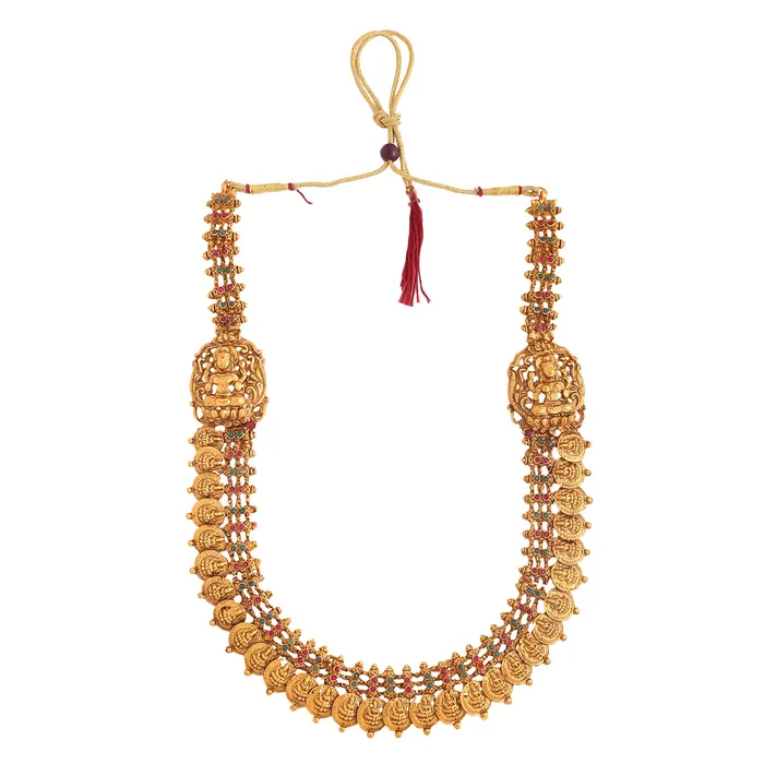 Earrings Yellow Chimes Jewellery Set for Women and Girls Temple Jewellery Set Gold Plated Coin Designed Temple Jewellery Set Birthday Gift for girls and women Anniversary Gift for Wife Yellow Chimes