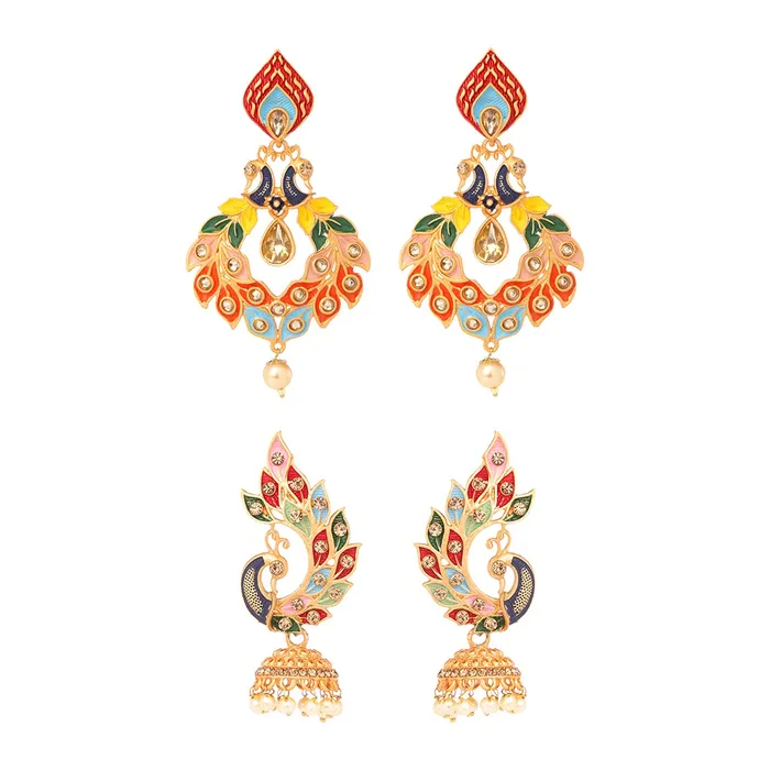Earrings Yellow Chimes Kairangi Earrings for Women and Girls Muticolor Meenakari Drop Gold Plated Earring Set Peacock Shaped Jhumki Combo Earrings Birthday Gift for Girls and Women Anniversary Gift for Wife Earrings Yellow Chimes Kairangi Earrings for Women and Girls Muticolor Meenakari Drop Gold Plated Earring Set Peacock Shaped Jhumki Combo Earrings Birthday Gift for Girls and Women Anniversary Gift for Wife