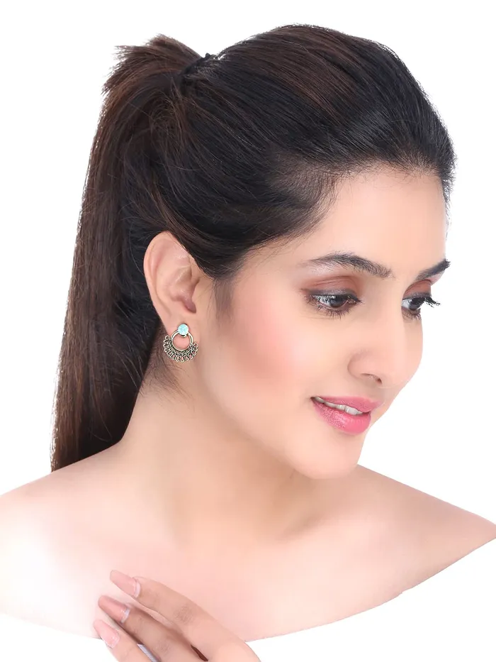 Earrings Yellow Chimes Kairangi Stud Earrings for Women Set of 12 Pairs Multicolor Stones Colourful Combo Stud Earrings For Women and Girls