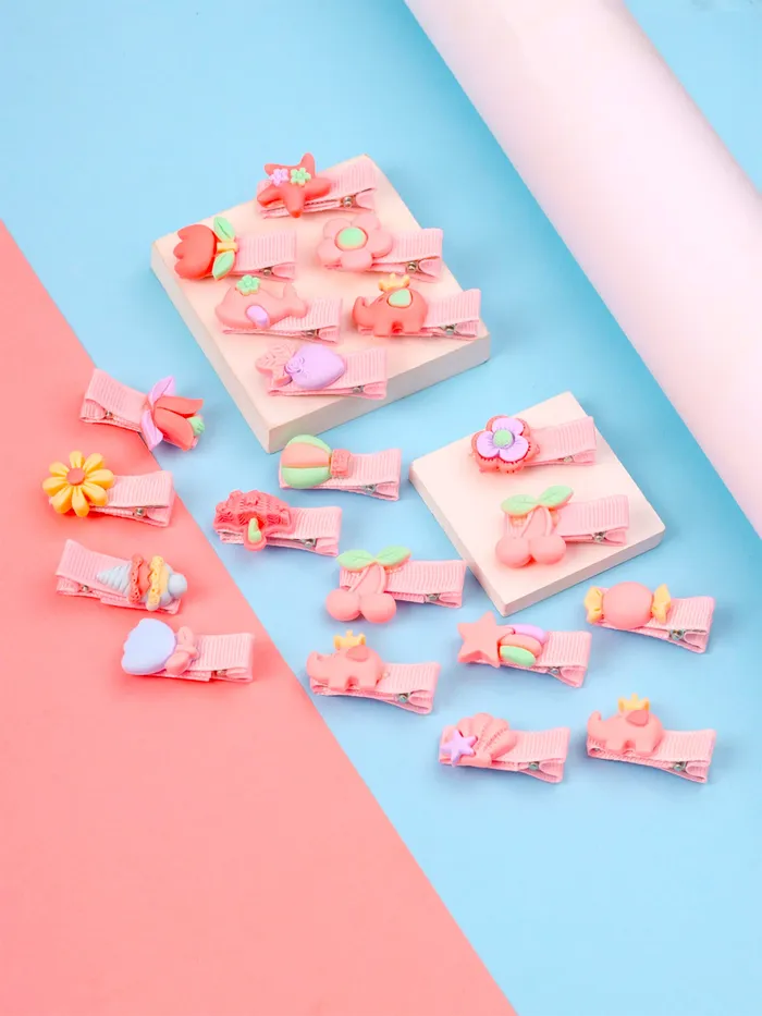 Earrings Yellow Chimes Melbees Hair Clips Set of 20 Colorful Durable Floral Clips Perfect for Kids Hairstyles Multicolor