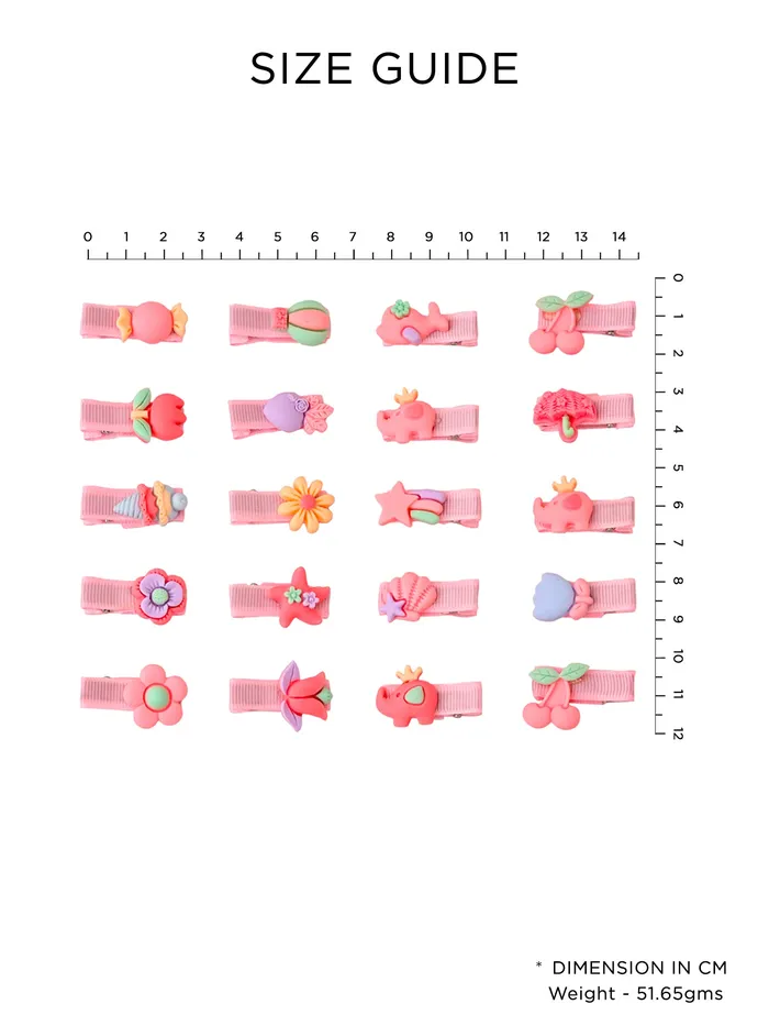Earrings Yellow Chimes Melbees Hair Clips Set of 20 Colorful Durable Floral Clips Perfect for Kids Hairstyles Multicolor