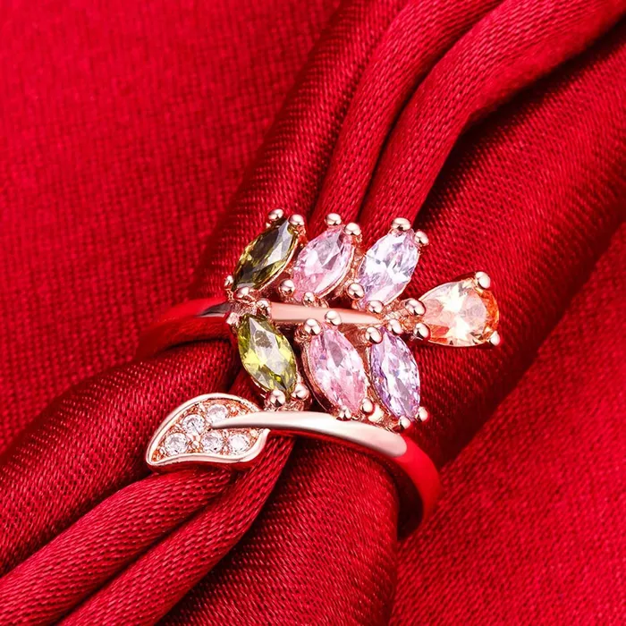 Earrings Yellow Chimes Rings for Women Beautiful Multicolor Ring Swiss Zircon Crystal Studded Ring for Women and GirlsSize US 8 Yellow Chimes