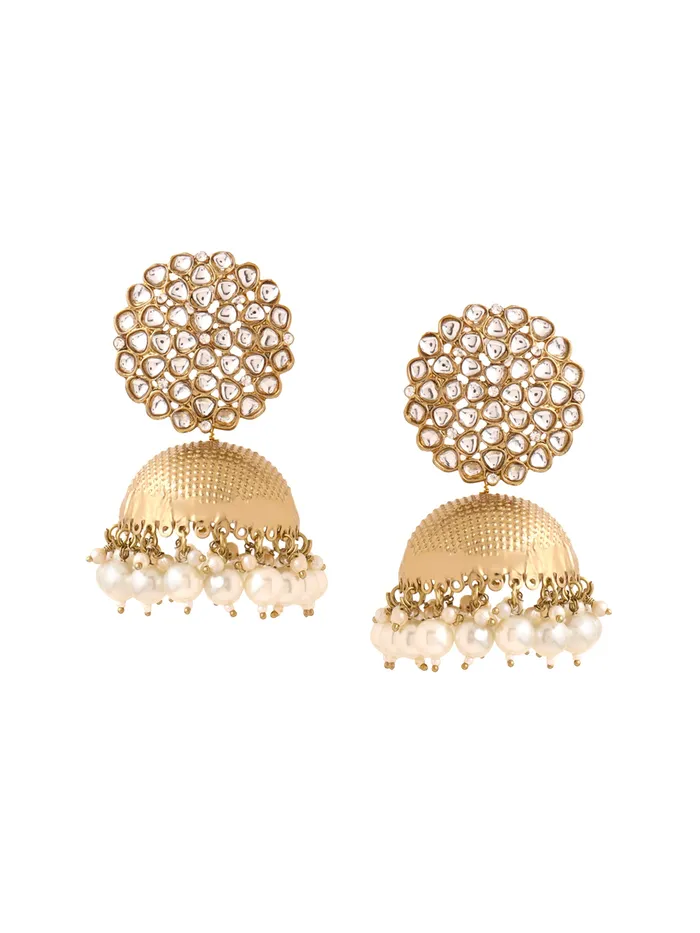 Earrings Yellow Chimes Traditional Golden Jhumka Earrings Elegant Gold Plated Design One Size Multicolor Earrings Yellow Chimes Traditional Golden Jhumka Earrings Elegant Gold Plated Design One Size Multicolor