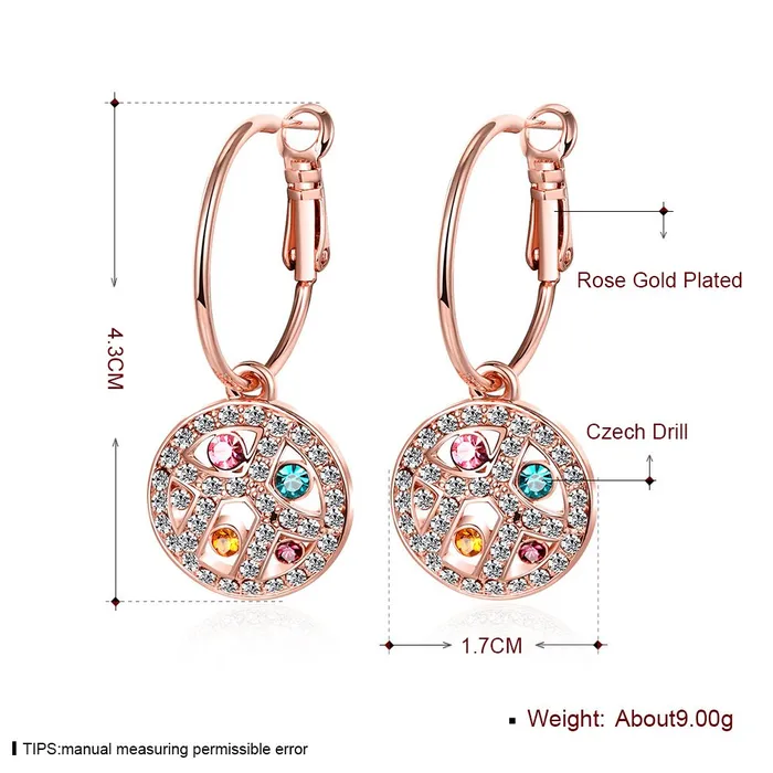 Earrings Yellow Chimes Yellow Chimes A5 Grade Multicolor Crystals 18K Rose Gold Plated Hoop Earrings for Women Girls
