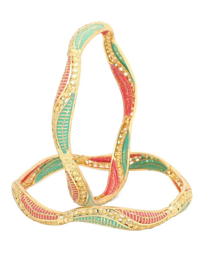 Earrings Yellow Chimes Yellow Chimes Bangles for Women Gold Toned Meenakari Touch Traditional Bangles for Women and Girls Earrings Yellow Chimes Yellow Chimes Bangles for Women Gold Toned Meenakari Touch Traditional Bangles for Women and Girls