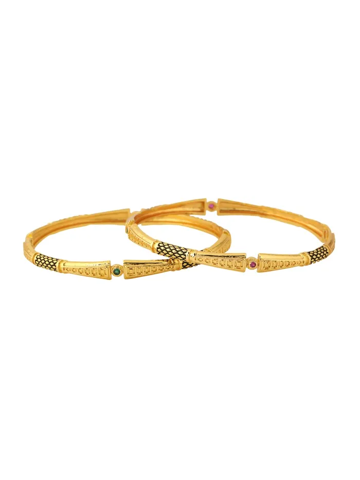 Earrings Yellow Chimes Yellow Chimes Bangles for Women Gold Toned Meenakari Touch Traditional Bangles for Women and Girls