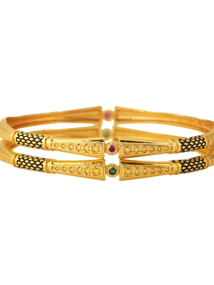 Earrings Yellow Chimes Yellow Chimes Bangles for Women Gold Toned Meenakari Touch Traditional Bangles for Women and Girls