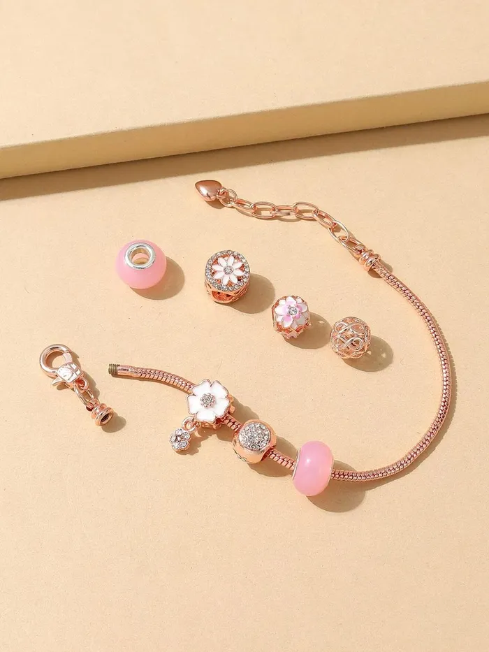 Earrings Yellow Chimes Yellow Chimes Bracelet for Women and Girls Rose Gold Crystal Pandora Bracelets for Women Rosegold Plated Crystal Pandora Charm Bracelet Birthday Gifts For Women Valentine Gift for Girls