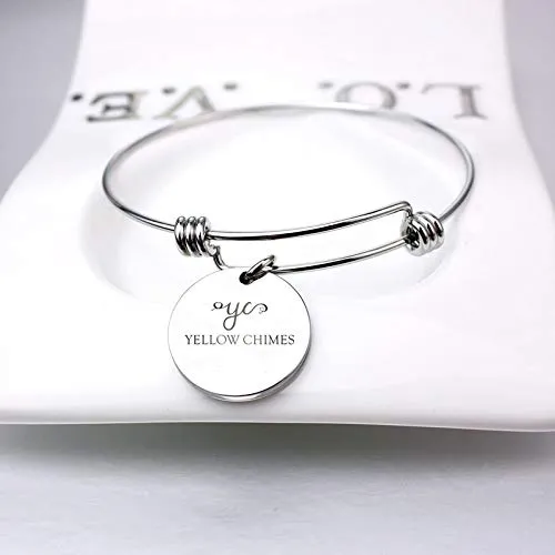 Earrings Yellow Chimes Yellow Chimes Bracelet for Women You are PowerfulBeautifulBrilliant Brave Fashionable Inspirational Message Steel Charm Bracelet for Girls and Women