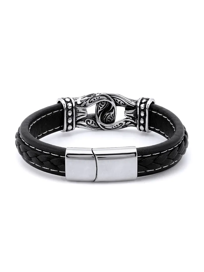 Earrings Yellow Chimes Yellow Chimes Bracelets for Men and Boys Black Leather Bracelet for Men MagneticClasp Genuine Leather Wrap Bracelets for Men Birthday Gift for Men and Boys Anniversary Gift for Husband