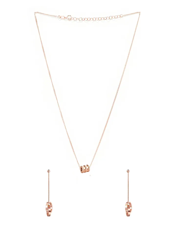 Earrings Yellow Chimes Yellow Chimes Chain Necklace With Threader Earrings Set Style13