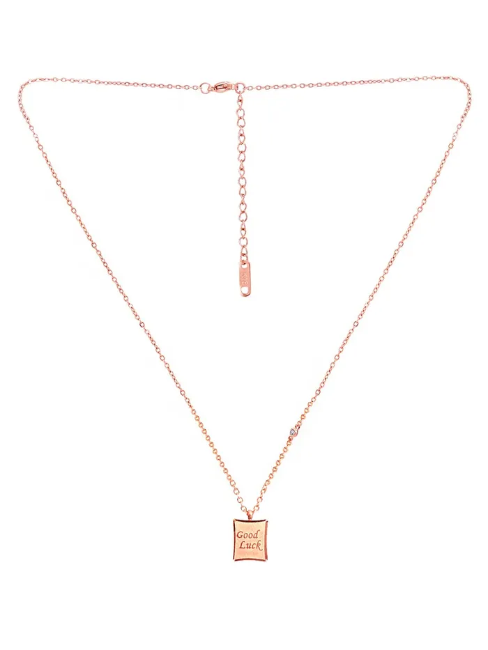 Earrings Yellow Chimes Yellow Chimes Chain Pendant for Women Rose Gold Plated Stainless Steel Shiny Chain Pendant Necklace for Girls and Women Design1