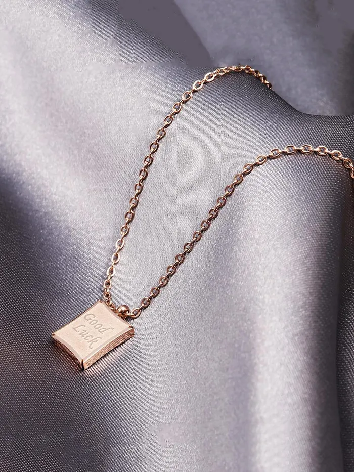 Earrings Yellow Chimes Yellow Chimes Chain Pendant for Women Rose Gold Plated Stainless Steel Shiny Chain Pendant Necklace for Girls and Women Design1