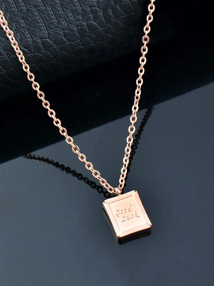 Earrings Yellow Chimes Yellow Chimes Chain Pendant for Women Rose Gold Plated Stainless Steel Shiny Chain Pendant Necklace for Girls and Women Design1